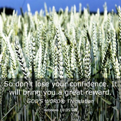 Picture 03 - Hebrews 10:35 GW - So don’t lose your confidence. It will bring - Bible Verse Picture