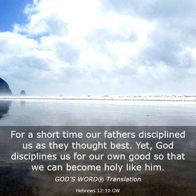 Picture 03 - Hebrews 12:10 GW - For a short time our fathers disciplined us as - Bible Verse Picture