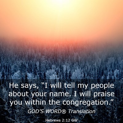 Picture 03 - Hebrews 2:12 GW - He says, “I will tell my people about your - Bible Verse Picture