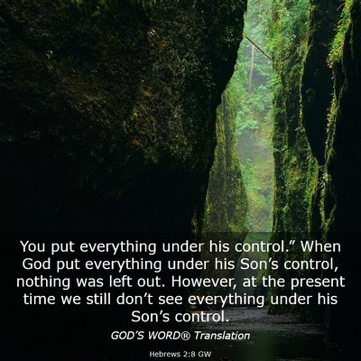 Picture 03 - Hebrews 2:8 GW - You put everything under his control.” When God - Bible Verse Picture