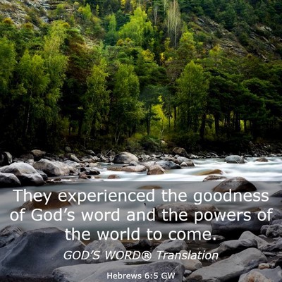 Picture 03 - Hebrews 6:5 GW - They experienced the goodness of God’s word and - Bible Verse Picture