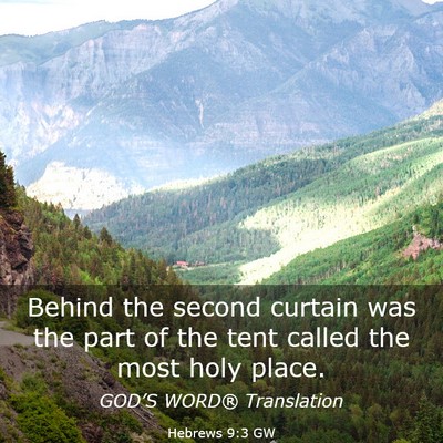 Picture 03 - Hebrews 9:3 GW - Behind the second curtain was the part of the - Bible Verse Picture