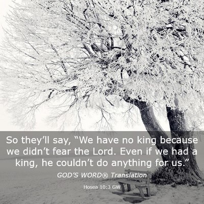 Picture 03 - Hosea 10:3 GW - So they’ll say, “We have no king because we - Bible Verse Picture