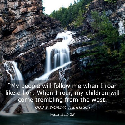 Picture 03 - Hosea 11:10 GW - “My people will follow me when I roar like a - Bible Verse Picture