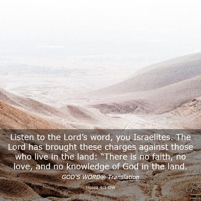 Picture 03 - Hosea 4:1 GW - Listen to the Lord’s word, you Israelites. The - Bible Verse Picture