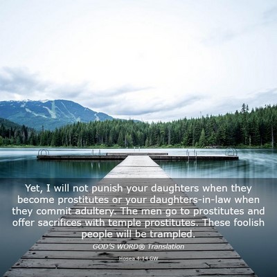 Picture 03 - Hosea 4:14 GW - Yet, I will not punish your daughters when they - Bible Verse Picture