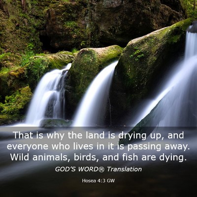 Picture 03 - Hosea 4:3 GW - That is why the land is drying up, and everyone - Bible Verse Picture