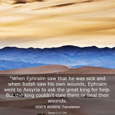 Picture 03 - Hosea 5:13 GW - “When Ephraim saw that he was sick and when - Bible Verse Picture