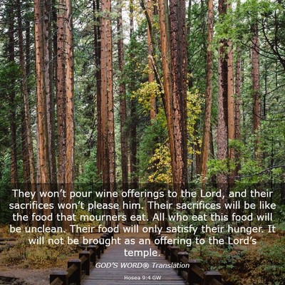 Picture 03 - Hosea 9:4 GW - They won’t pour wine offerings to the Lord, and - Bible Verse Picture