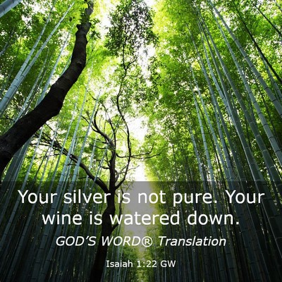 Picture 03 - Isaiah 1:22 GW - Your silver is not pure. Your wine is watered - Bible Verse Picture