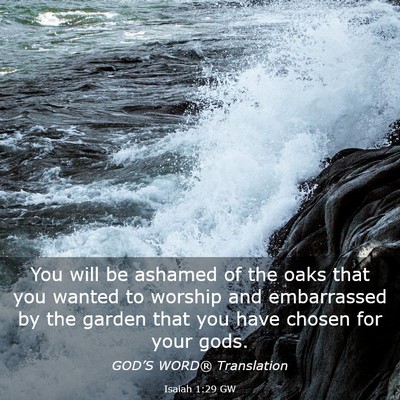 Picture 03 - Isaiah 1:29 GW - You will be ashamed of the oaks that you wanted - Bible Verse Picture