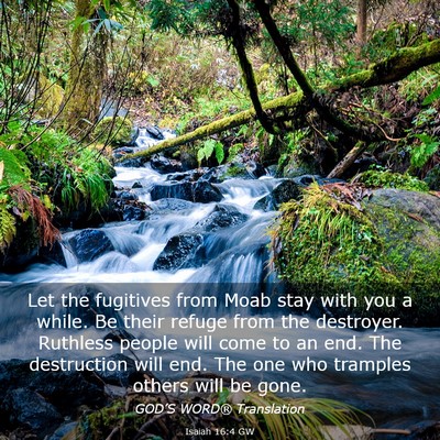 Picture 03 - Isaiah 16:4 GW - Let the fugitives from Moab stay with you a - Bible Verse Picture