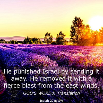 Picture 03 - Isaiah 27:8 GW - He punished Israel by sending it away. He removed - Bible Verse Picture