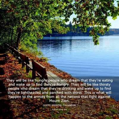 Picture 03 - Isaiah 29:8 GW - They will be like hungry people who dream that - Bible Verse Picture