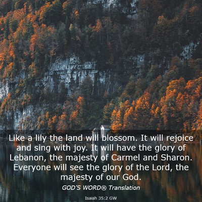 Picture 03 - Isaiah 35:2 GW - Like a lily the land will blossom. It will - Bible Verse Picture