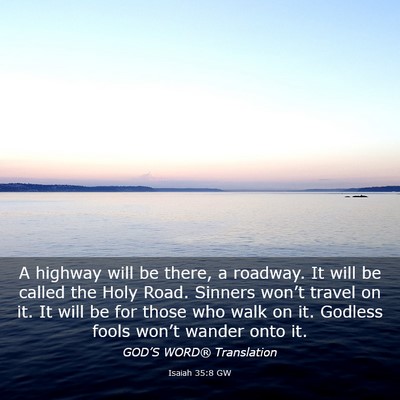 Picture 03 - Isaiah 35:8 GW - A highway will be there, a roadway. It will be - Bible Verse Picture