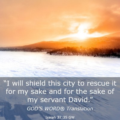 Picture 03 - Isaiah 37:35 GW - “I will shield this city to rescue it for my - Bible Verse Picture
