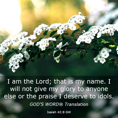 Picture 03 - Isaiah 42:8 GW - I am the Lord; that is my name. I will not give - Bible Verse Picture