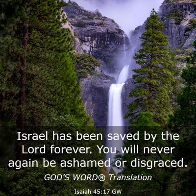 Picture 03 - Isaiah 45:17 GW - Israel has been saved by the Lord forever. You - Bible Verse Picture