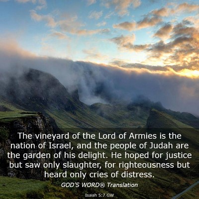 Picture 03 - Isaiah 5:7 GW - The vineyard of the Lord of Armies is the nation - Bible Verse Picture
