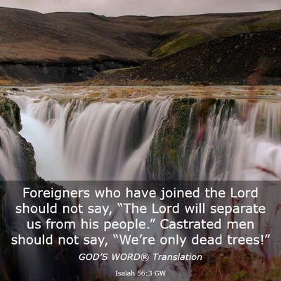Picture 03 - Isaiah 56:3 GW - Foreigners who have joined the Lord should not - Bible Verse Picture