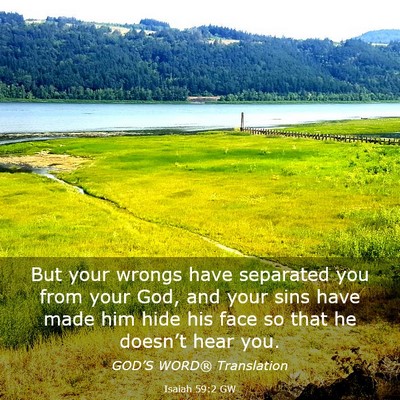 Picture 03 - Isaiah 59:2 GW - But your wrongs have separated you from your God, - Bible Verse Picture