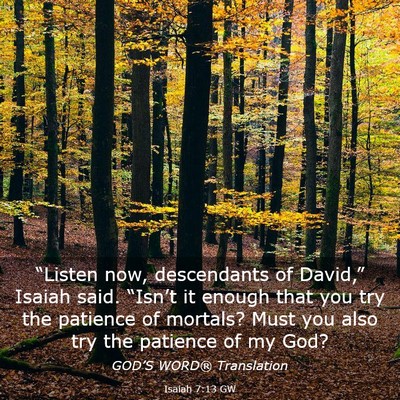 Picture 03 - Isaiah 7:13 GW - “Listen now, descendants of David,” Isaiah - Bible Verse Picture