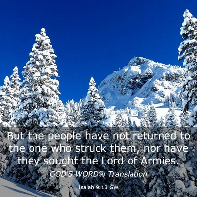 Picture 03 - Isaiah 9:13 GW - But the people have not returned to the one who - Bible Verse Picture