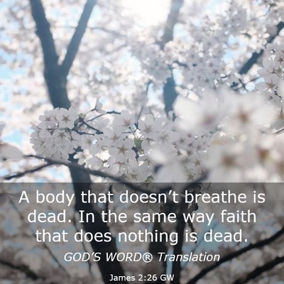 Picture 03 - James 2:26 GW - A body that doesn’t breathe is dead. In the - Bible Verse Picture