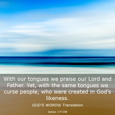 Picture 03 - James 3:9 GW - With our tongues we praise our Lord and Father. - Bible Verse Picture
