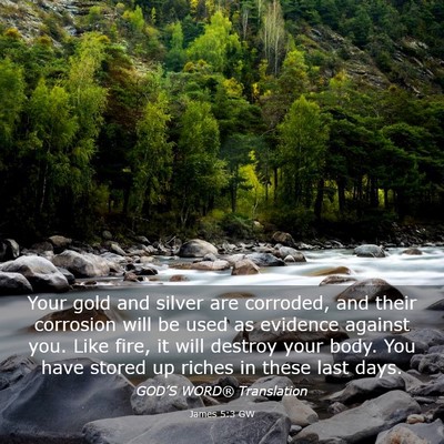 Picture 03 - James 5:3 GW - Your gold and silver are corroded, and their - Bible Verse Picture