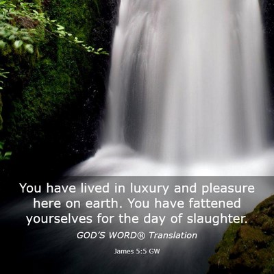 Picture 03 - James 5:5 GW - You have lived in luxury and pleasure here on - Bible Verse Picture