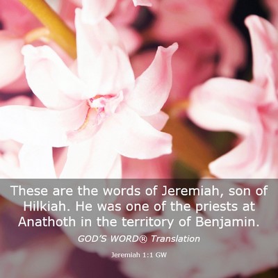 Picture 03 - Jeremiah 1:1 GW - These are the words of Jeremiah, son of Hilkiah. - Bible Verse Picture