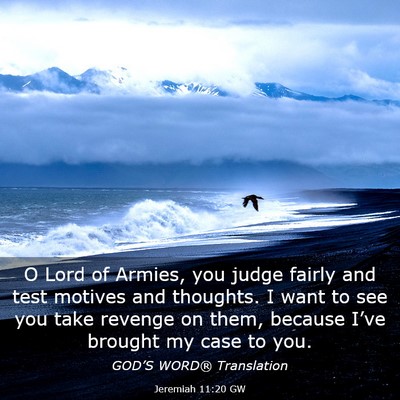 Picture 03 - Jeremiah 11:20 GW - O Lord of Armies, you judge fairly and test - Bible Verse Picture