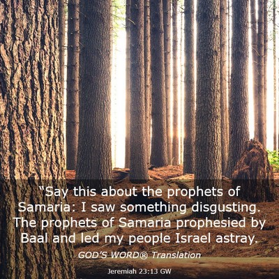Picture 03 - Jeremiah 23:13 GW - “Say this about the prophets of Samaria: I saw - Bible Verse Picture