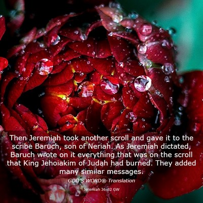 Picture 03 - Jeremiah 36:32 GW - Then Jeremiah took another scroll and gave it to - Bible Verse Picture