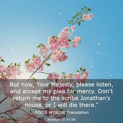 Picture 03 - Jeremiah 37:20 GW - But now, Your Majesty, please listen, and accept - Bible Verse Picture