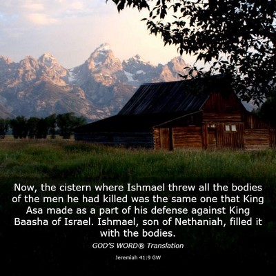 Picture 03 - Jeremiah 41:9 GW - Now, the cistern where Ishmael threw all the - Bible Verse Picture