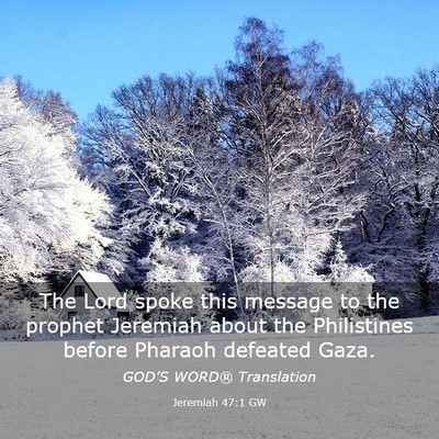 Picture 03 - Jeremiah 47:1 GW - The Lord spoke this message to the prophet - Bible Verse Picture