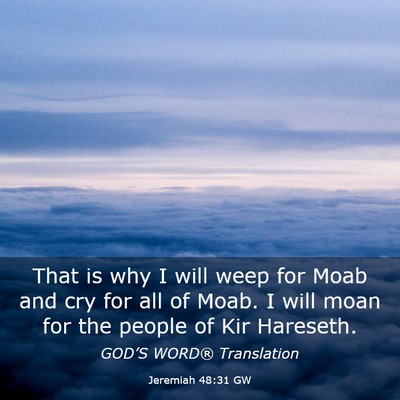 Picture 03 - Jeremiah 48:31 GW - That is why I will weep for Moab and cry for all - Bible Verse Picture