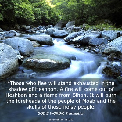 Picture 03 - Jeremiah 48:45 GW - “Those who flee will stand exhausted in the - Bible Verse Picture
