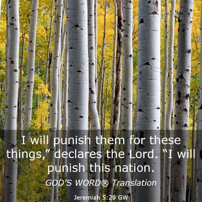 Picture 03 - Jeremiah 5:29 GW - I will punish them for these things,” declares - Bible Verse Picture