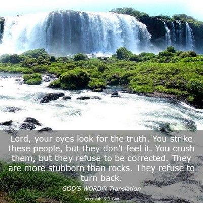 Picture 03 - Jeremiah 5:3 GW - Lord, your eyes look for the truth. You strike - Bible Verse Picture