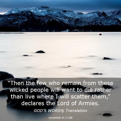 Picture 03 - Jeremiah 8:3 GW - “Then the few who remain from these wicked - Bible Verse Picture