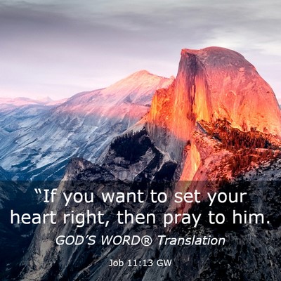 Picture 03 - Job 11:13 GW - “If you want to set your heart right, then pray - Bible Verse Picture