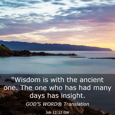 Picture 03 - Job 12:12 GW - “Wisdom is with the ancient one. The one who - Bible Verse Picture