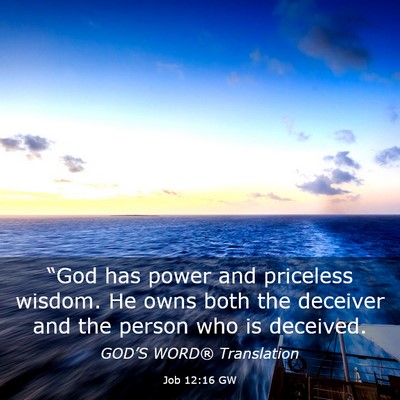 Picture 03 - Job 12:16 GW - “God has power and priceless wisdom. He owns - Bible Verse Picture
