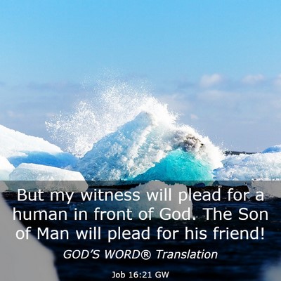 Picture 03 - Job 16:21 GW - But my witness will plead for a human in front of - Bible Verse Picture