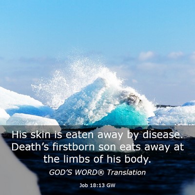 Picture 03 - Job 18:13 GW - His skin is eaten away by disease. Death’s - Bible Verse Picture