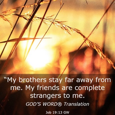 Picture 03 - Job 19:13 GW - “My brothers stay far away from me. My friends - Bible Verse Picture